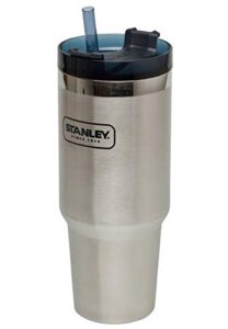 stanley adventure reusable vacuum quencher tumbler with straw, leak resistant lid, insulated cup, maintains heat for 4 hours, cold for 5 hours, and ice for 30 hours – 20oz