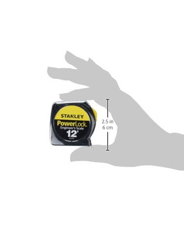 STANLEY PowerLock Tape Measure, Heavy-Duty, Engineer’s Scale with Metal Case, 12-Foot (33-272)