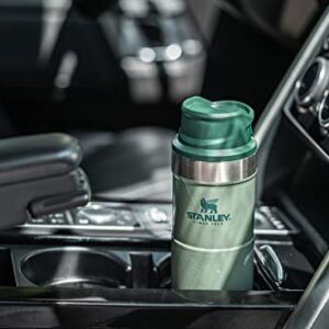 Stanley Trigger Action Travel Mug 0.25L / 8.5OZ Hammertone Green – Keeps Hot for 3 Hours - BPA-free Stainless Steel Thermos Travel Mug for Hot Drinks - Leakproof Reusable Coffee Cups