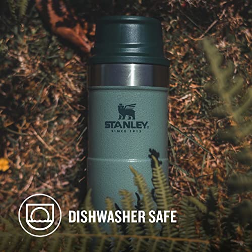 Stanley Trigger Action Travel Mug 0.25L / 8.5OZ Hammertone Green – Keeps Hot for 3 Hours - BPA-free Stainless Steel Thermos Travel Mug for Hot Drinks - Leakproof Reusable Coffee Cups