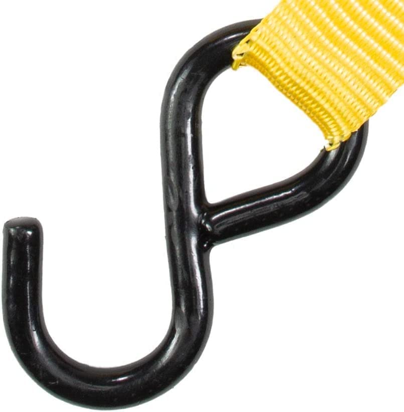 STANLEY S9500 Black/Yellow 1" x 10' Ratchet Straps - Light Cargo Hauling (900 lb Break Strength), 4 Pack