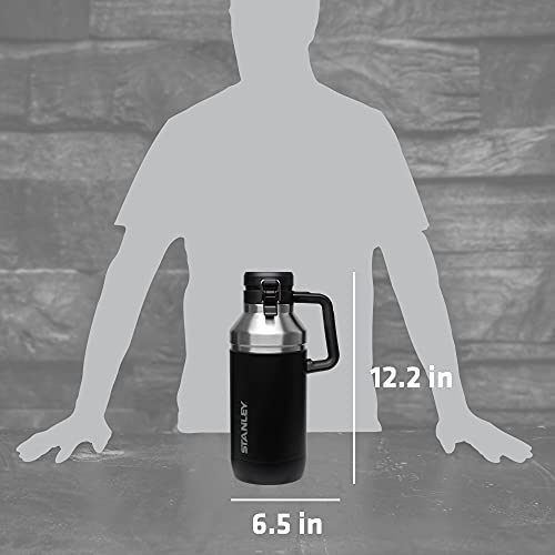 Stanley Go Growler, 64oz Stainless Steel Vacuum Insulated Beer Growler, Rugged Growler with Stainless Steel Interior, 24 Hours Cold and 4 Days Ice Retention