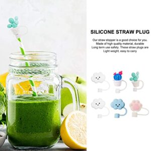 6Pcs Straw Tips Cover Straw Covers Cap for Reusable Straws Straw Protector Clouds for Stanley Cup