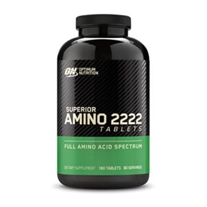 optimum nutrition superior amino 2222 tablets, complete essential amino acids, eaas, 160 count (packaging may vary)