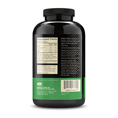 Optimum Nutrition Superior Amino 2222 Tablets, Complete Essential Amino Acids, EAAs, 160 Count (Packaging may vary)