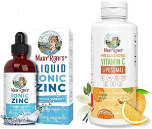 bundle & save: our top selling immunity products are now a bundle! vegan liquid zinc sulfate by maryruth’s 4oz | organic glycerin + ionic zinc supplement, provides immune support, 4oz | megadose vitam