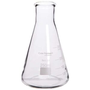 cole-parmer elements erlenmeyer flask, glass, 250 ml, 12/pk