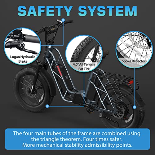 Fucare Electric Bike,Gemini/Gemini X Dual Battery 20.8AH(30AH) 750W 48V,Electric Bike for Adults,31MPH Max Speed,70-80(100-120) Miles,5.3" Display,Shimano 7 Speed,20''×4.0'' All Terrain Electric Bike