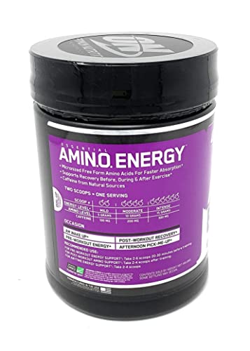 Optimum Nutrition Amino Energy - Pre Workout with Green Tea, BCAA, Amino Acids, Keto Friendly, Green Coffee Extract, Energy Powder - Concord Grape, 65 Servings (Packaging May Vary)