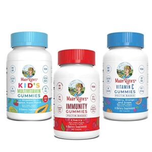 kids multivitamin + immunity + vitamin c gummies bundle by maryruth’s | supports immune function & overall health for adults & kids.