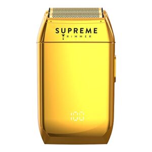 foil shaver by supreme trimmer – stf602 (150 min runtime) wet/dry pro barber electric razor bald head – gold crunch