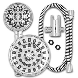 Waterpik 7-Mode 2-in-1 Dual Shower Head System with 5-Foot Hose and PowerPulse Therapeutic Massage, Chrome, XAT-133E-643E