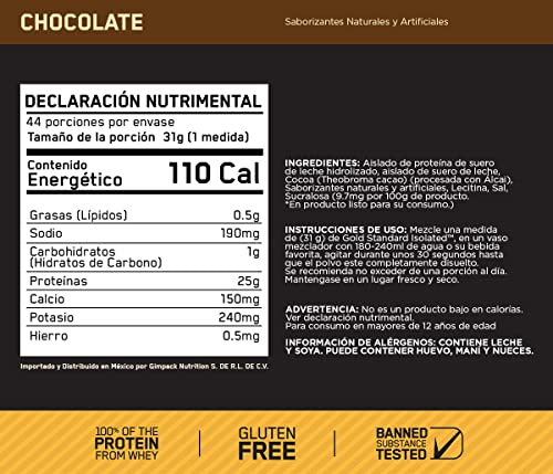 Optimum Nutrition Gold Standard 100% Isolate, Chocolate Bliss, 3 lb (1.36 kg)