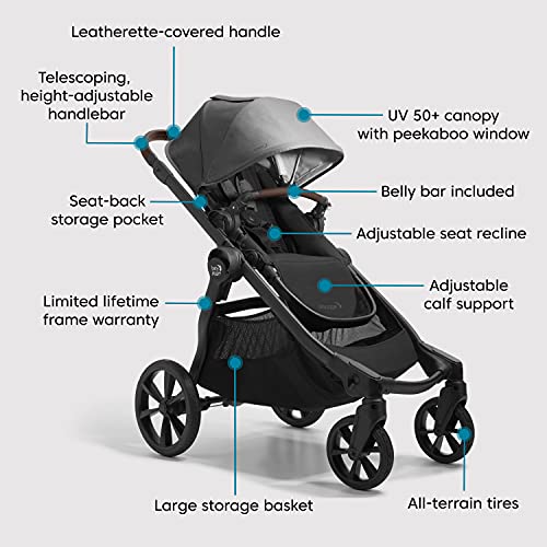 Baby Jogger City Select 2 Single-to-Double Modular Stroller, Eco Collection, Harbor & Tencel Grey