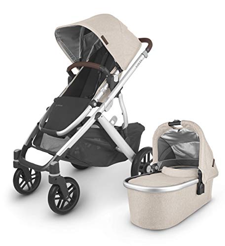 UPPAbaby Vista V2 Stroller - Declan (Oat Melange/Silver/Chestnut Leather) + Travel Bag for Vista, V2, Cruz, V2