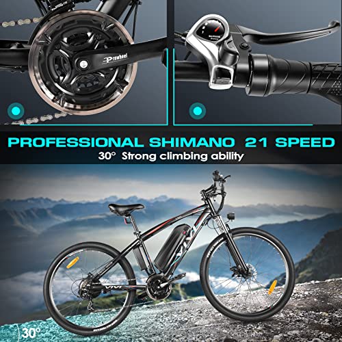 Vivi Electric Bike 27.5" Electric Mountain Bike 500W Ebikes for Adults with 48V 10.4AH Removable Lithium Battery, Shimano 21-Speed, Adult Electric Bicycles