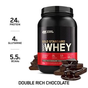 optimum nutrition gold standard 100% whey protein powder, double rich chocolate 2 pound (packaging may vary)