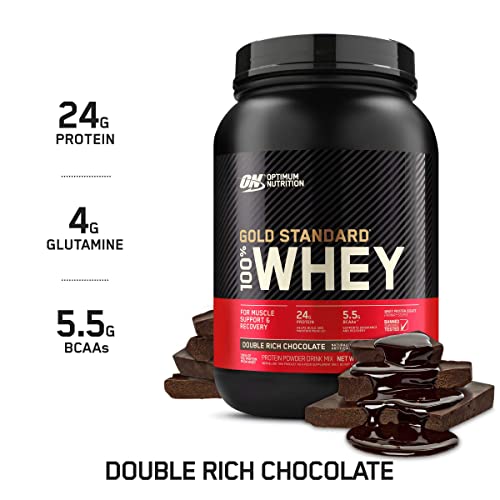 Optimum Nutrition Gold Standard 100% Whey Protein Powder, Double Rich Chocolate 2 Pound (Packaging May Vary)