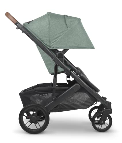 Cruz V2 Stroller - Gwen (Green Melange/Carbon/Saddle Leather) + MESA V2 Infant Car Seat - Jake (Charcoal)