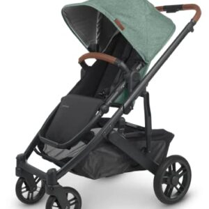 Cruz V2 Stroller - Gwen (Green Melange/Carbon/Saddle Leather) + MESA V2 Infant Car Seat - Jake (Charcoal)