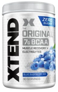 xtend original bcaa powder blue raspberry ice – sugar free post workout muscle recovery drink with amino acids – 7g bcaas for men & women – 30 servings
