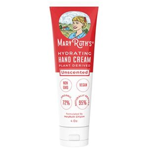 vitamin hand & body cream by maryruth’s | ultra hydrating, soft feel & texture | 72% organic & plant-based ingredients for damaged, dry, sensitive or normal skin | unscented & non-toxic, 4oz.