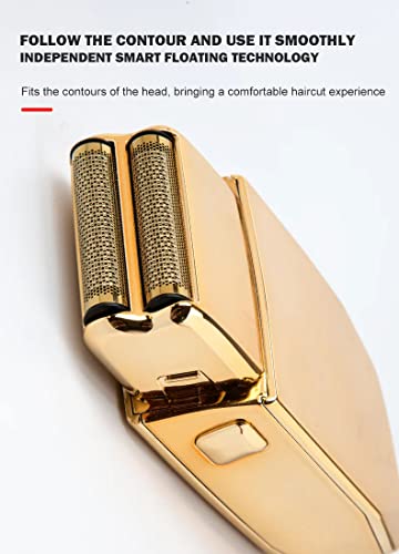 BR Barbers Hair Clippers Gold for Men Full Metal Cordless Close Cutting T-Blade Trimmer with LED Display Professional Barbershop Barber Clipper Set Shaver Trimmer Razor Kit