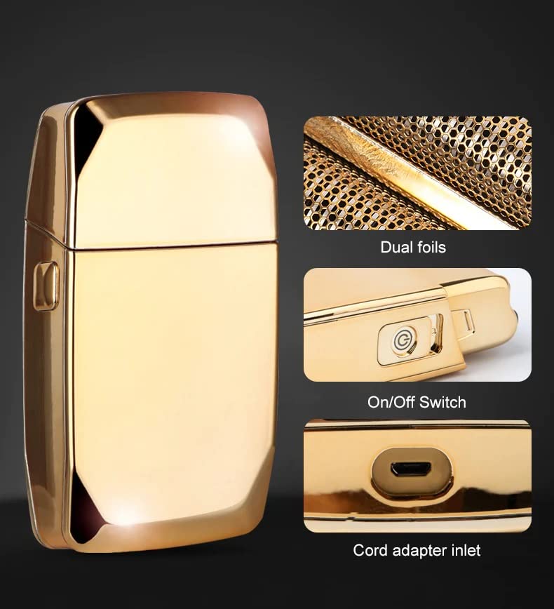 BR Barbers Hair Clippers Gold for Men Full Metal Cordless Close Cutting T-Blade Trimmer with LED Display Professional Barbershop Barber Clipper Set Shaver Trimmer Razor Kit