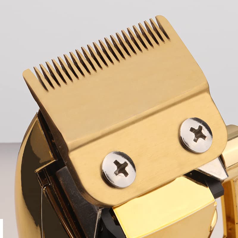 BR Barbers Hair Clippers Gold for Men Full Metal Cordless Close Cutting T-Blade Trimmer with LED Display Professional Barbershop Barber Clipper Set Shaver Trimmer Razor Kit