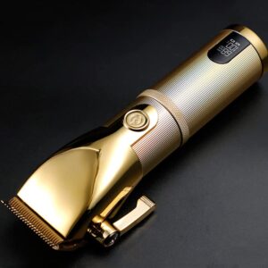 BR Barbers Hair Clippers Gold for Men Full Metal Cordless Close Cutting T-Blade Trimmer with LED Display Professional Barbershop Barber Clipper Set Shaver Trimmer Razor Kit