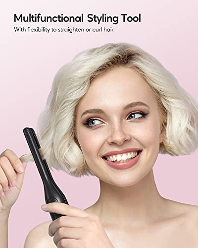 Wavytalk 3/10" Small Flat Iron, Pencil Flat Iron for Short Hair, Pixie Cut and Bangs, Mini Hair Straightener for Edges with Anti-Pinch Design, Tiny Hair Straightener with Titanium Floating Plates