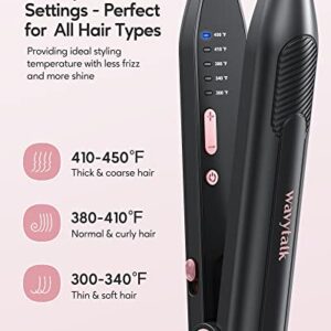 Wavytalk 3/10" Small Flat Iron, Pencil Flat Iron for Short Hair, Pixie Cut and Bangs, Mini Hair Straightener for Edges with Anti-Pinch Design, Tiny Hair Straightener with Titanium Floating Plates