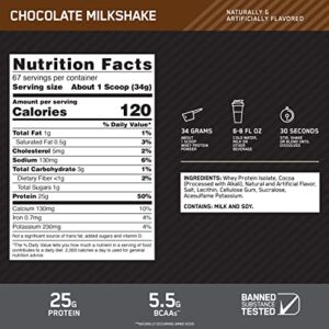 Optimum Nutrition Whey Protein Isolate, Chocolate Shake Flavor, 5.02 Pound, (1066459)