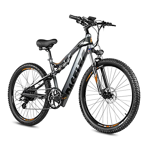 PASELEC Electric Bikes for Adult 27.5'' Mountain Bike Hydraulic Brakes E-Bike Moped Full Suspension Cycle with 48V 13ah Lithium Battery, Peak 750W Powerful Motor Professional 9 Speed E-MTB Bicycle