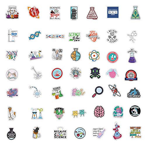 100PCS Science Laboratory Stickers Physics Chemistry Biology Experiment Science Stickers for Laptop Water Bottle Decal for Kids Teens Adult Waterproof Aesthetic Stickers (Science Lab Stickers)