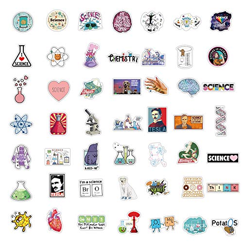 100PCS Science Laboratory Stickers Physics Chemistry Biology Experiment Science Stickers for Laptop Water Bottle Decal for Kids Teens Adult Waterproof Aesthetic Stickers (Science Lab Stickers)