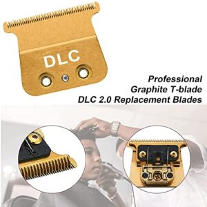 Replacement Trimmer Blades DLC 2.0 Compatible with BaBylissPRO FX787 & FX726,Professional Graphite T-blade for stylist,1 pack (golden)