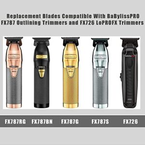 Replacement Trimmer Blades DLC 2.0 Compatible with BaBylissPRO FX787 & FX726,Professional Graphite T-blade for stylist,1 pack (golden)