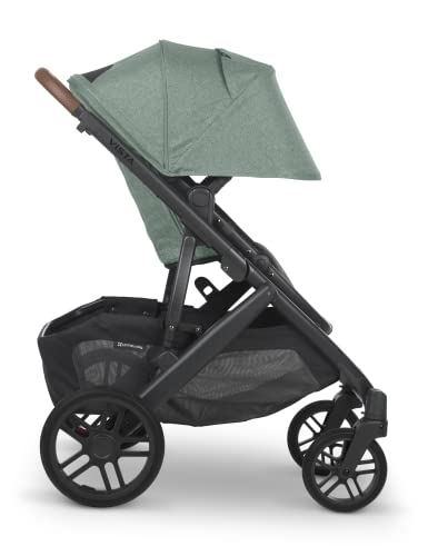 Vista V2 Stroller - Gwen (Green Melange/Carbon/Saddle Leather) + MESA V2 Infant Car Seat - Jake (Charcoal)