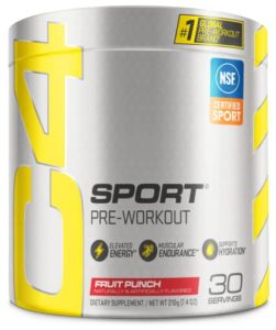 cellucor c4 sport pre workout powder fruit punch – nsf certified for sport | 30 servings, packaging may vary.