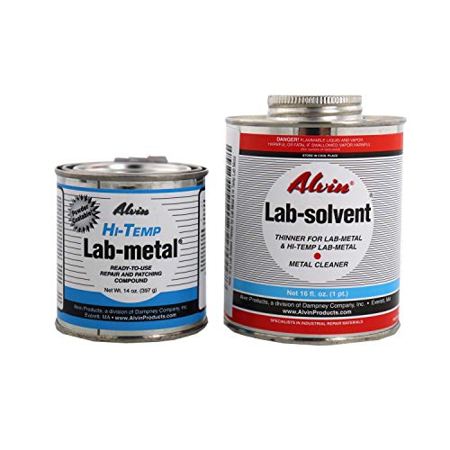 ALVIN 14 oz Lab Metal Hi Temp Repair & Patching Compound 16 oz Lab Solvent Thinner