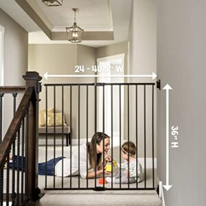 Regalo 2-in-1 Extra Tall Easy Swing Stairway and Hallway Walk Through Baby Gate, Black 1 Count (Pack of 1)