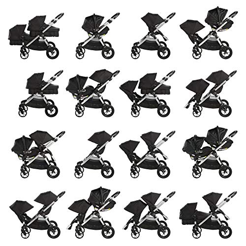 Baby Jogger City Select Double Stroller | Baby Stroller with 16 Ways to Ride, Included Second Seat | Quick Fold Stroller, Jet