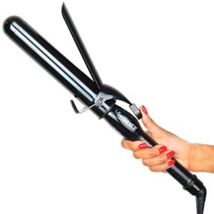 le angelique 1.5 inch curling iron with clip – professional 8″ extra large barrel for big long hair | 1 1/2″ 38mm jumbo wide thick ceramic curler wand | adjustable temperature | dual voltage
