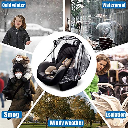 Car Seat Rain Cover,Food Grade EVA,Universal Car Seat Rain,Waterproof, Windproof Protection,Protect from Dust Snow,Rain Cover Features Quick-Access Zipper Door and Side Ventilation