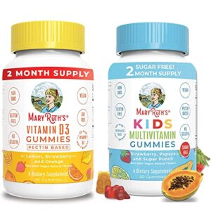 kids vitamin d3 gummies & kids multivitamin gummies bundle | supplement for bone strength, phosphorus and calcium absorption | immune support & muscle development for kids with methylfolate