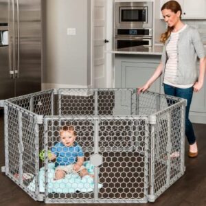 Regalo Plastic 192-Inch Super Wide Adjustable Baby Gate and Play Yard, 2-In-1, Bonus Kit, Includes 4 Pack of Wall Mounts