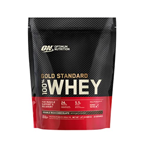 Optimum Nutrition Gold Standard 100% Whey Protein Powder, Double Rich Chocolate 1 Pound (Packaging May Vary)