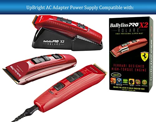 UpBright AC/DC Adapter Compatible with Babyliss Pro Volare X2 FXF811 9430 FX811 FX811 FX811U FX811E FX811RE Cord/Cordless Battery Hair Clipper DVE DSA-12PFT-12 DSA-12G-12 FUS BabylissPRO Power Charger