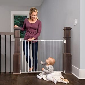 Regalo 2-in-1 Extra Wide Stairway and Hallway Walk ThroughBaby Safety Gate, Hardware Mounting, White 24"x40.5"x28.5"(Pack of 1)
